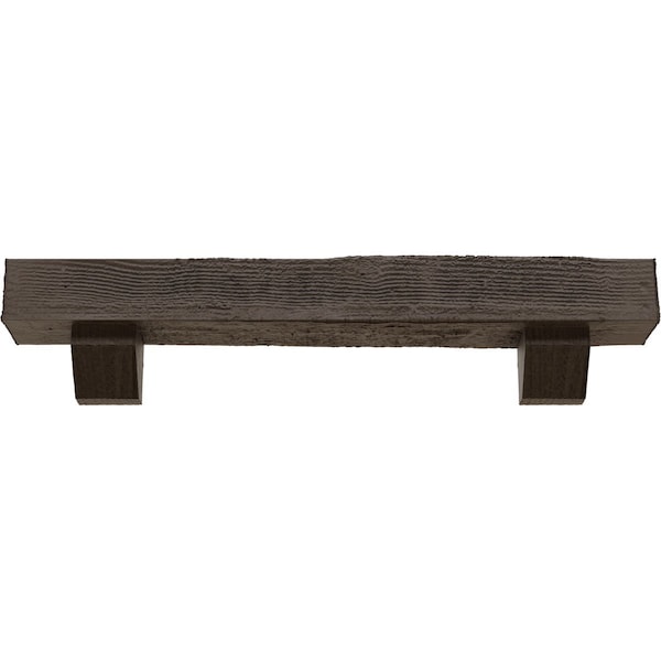 Kit W/ Ashford Corbels, NaturaL Honey Dew, 8H X 8D X 84W Rough Sawn Faux Wood Fireplace ManteL